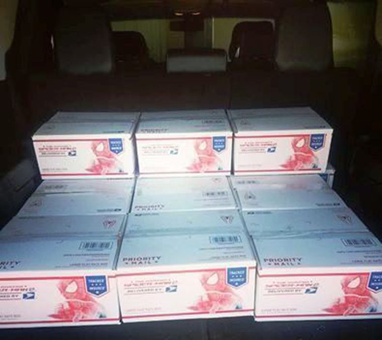 Boxes loaded for shipment